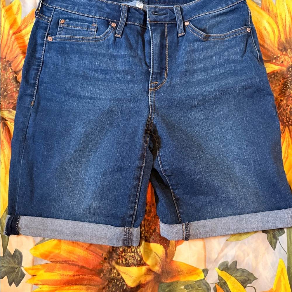 Seven7 Deep Blue Jean Shorts for Women